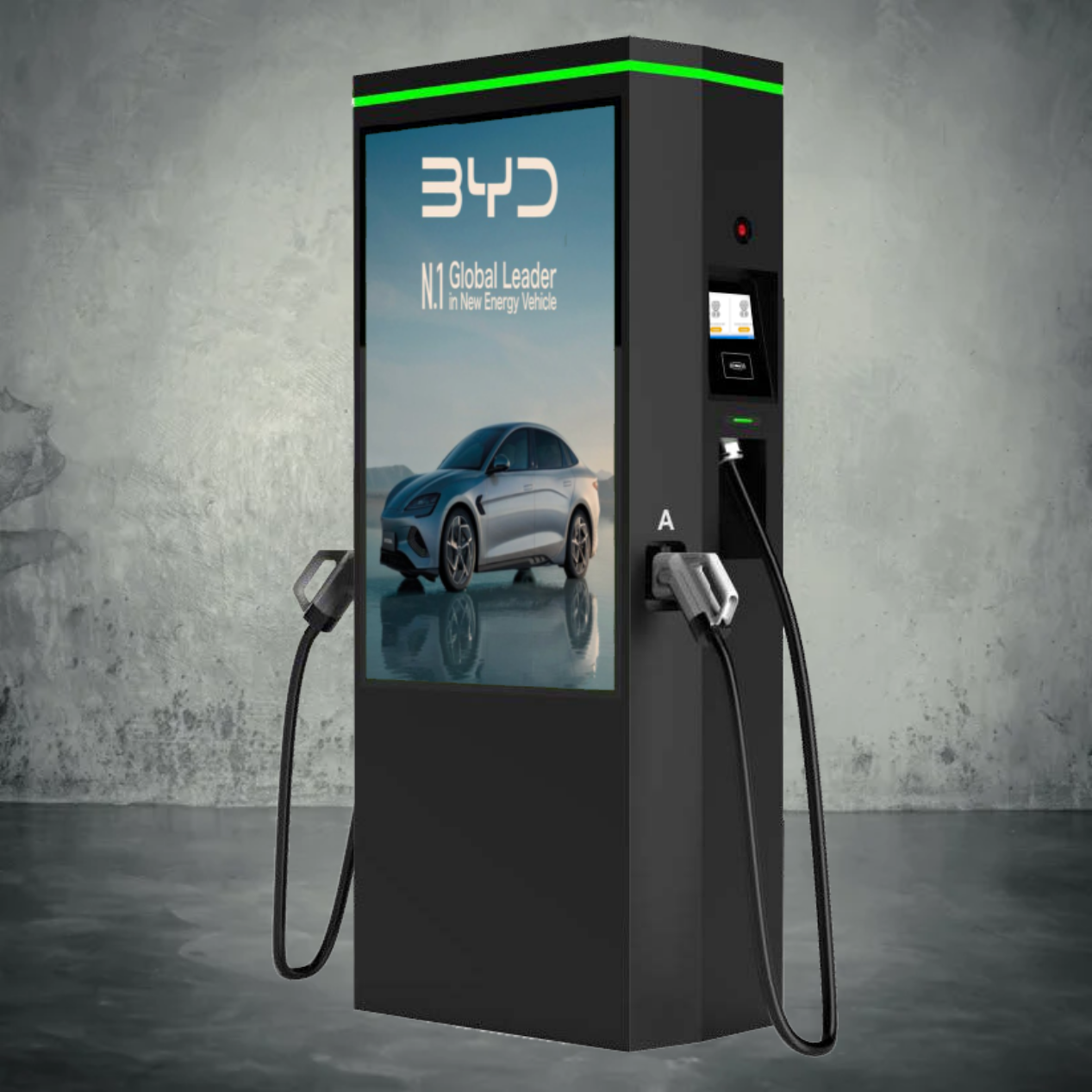 QST-AD 60KW -180KW Ultra Fast DC Charge Station with Advertisement Display